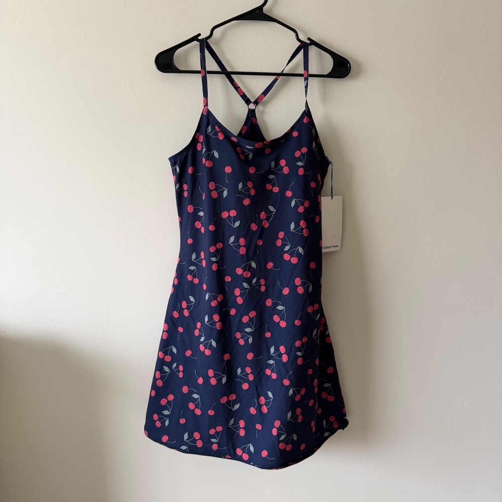 Outdoor Voices Very Cherry Navy Exercise Dress OV114W Medium NWT